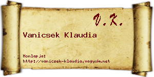 Vanicsek Klaudia névjegykártya