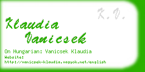 klaudia vanicsek business card